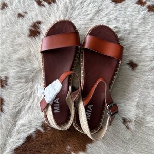 MIA Tan Strappy Sandals "Stephany Sandal"